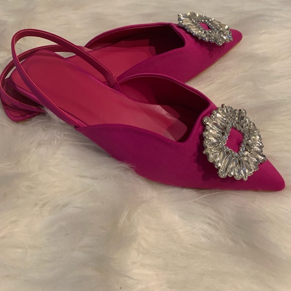 NWOT Pink Rhinestone Slides - Picture 2 of 3